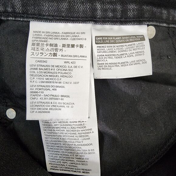 Levi's 505 Jeans Women Straight Leg Size 14 Denim Black Mid Rise 5-Pocket Casual - Picture 9 of 11